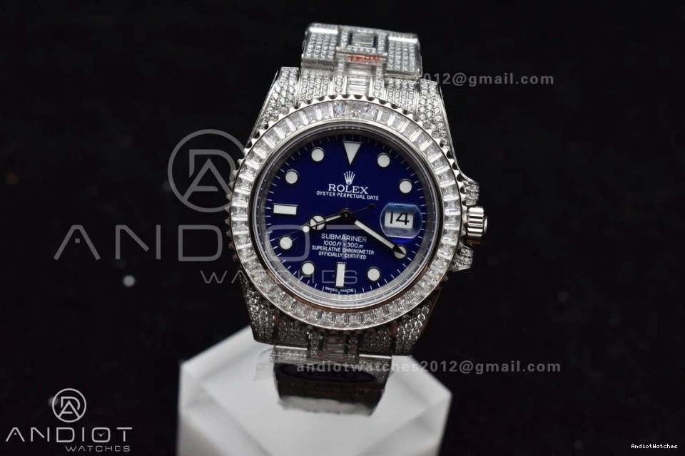 Diamonds AMGF Dial VR Chic On Bracelet Blue Submariner Full On Edition 40mm 1149 SS Best 0813